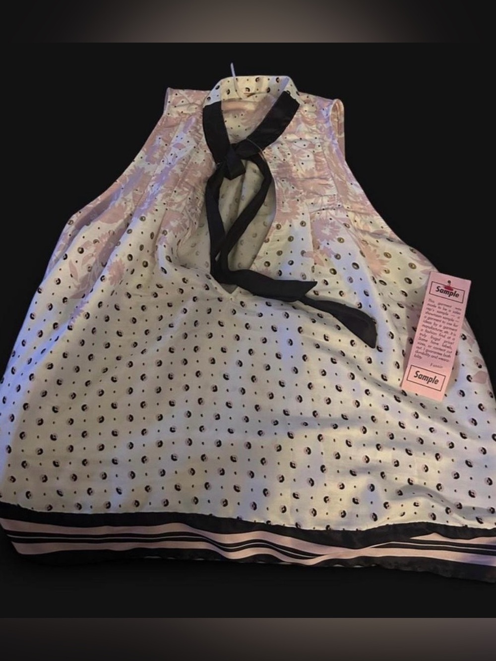 Free People Women's Sleeveless Polka Dot Satin Tank - Showroom Sample- Rare!